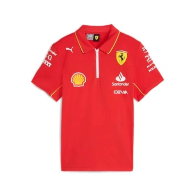 Image of PUMA Scuderia Ferrari Kids 2024 Team Polo Burnt Red Size: 7/8 Years