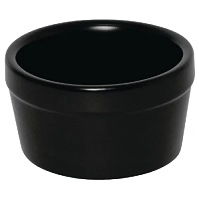 Image of Olympia Mediterranean Ramekins Black 95mm Stoneware Dishes Bakeware 6pc