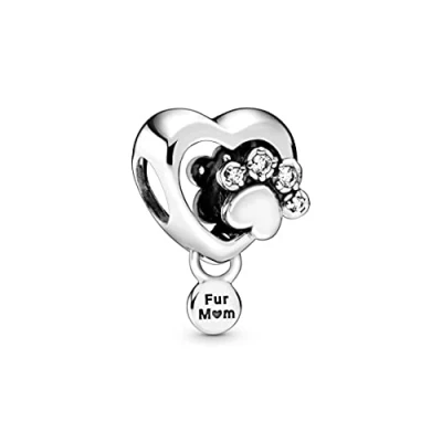 Image of Pandora Sparkling Paw Print &amp; Heart Charm