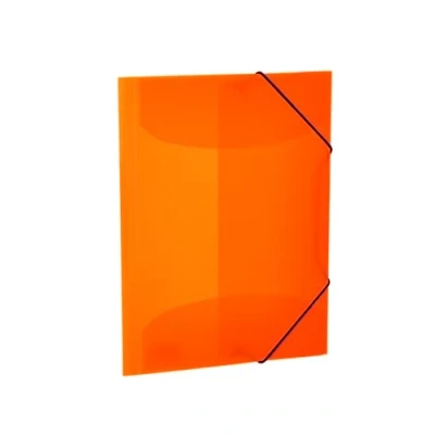 Image of HERMA 19656 Portfolio Folders A4 Translucent Neon Orange, Pack of 3, Children&#039;s Plastic Corner Folder with Inner Flaps and Elastic Band, Sturdy Set for Boys Girls