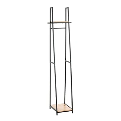 Image of HAKU Möbel coat rack, MDF, oak, black, W 38 x D 40 H 166 cm