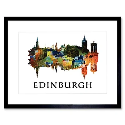 Image of Wee Blue Coo Edinburgh Symmetry Art Gift Framed Wall Print