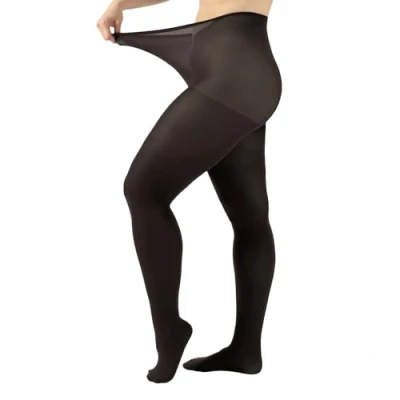 Image of CALZITALY Plus Size Opaque Tights, Curvy Extra Large Pantyhose, 60 DEN, L, XL, XXL, Blue, Black, Made in Italy (4XL, Black)