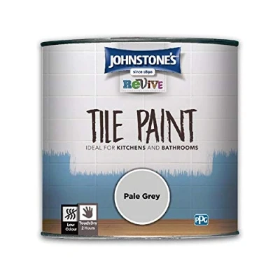 Image of Johnstone&#039;s Revive Tile Paint Pale Grey Upcycling Gloss Finish 750 ml