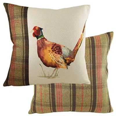 Image of Evans Lichfield Hunter Pheasant Feather Filled Cushion, Multi, 43 x 43cm