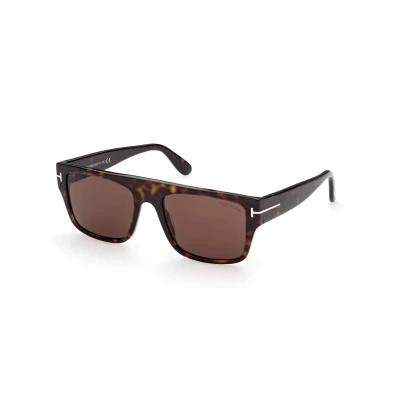 Image of TOM FORD Man FT0907 Dunning 02 52e Sunglasses Acetate Havana Brown Squared Normal