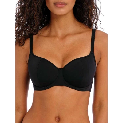 Image of Freya Jewel Cove Sweetheart Bikini Top Plain Black 30F