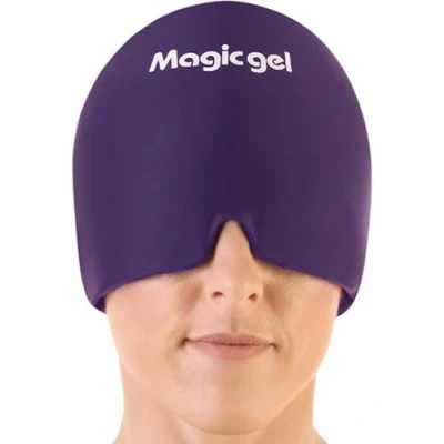 Image of Magic Gel Migraine Ice Head Wrap Real &amp; Headache Relief The Original Cap Cold, Comfortable, Dark Cool; Endorsed by Physicians, Loved Thousands (Purple)