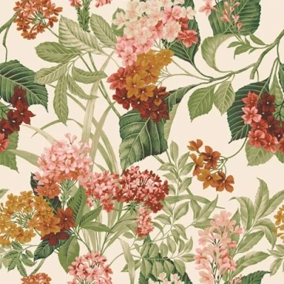 Image of Belgravia Decor Misaki Floral Bold Flower Themed Wallpaper Ideal for Bedrooms, Living Rooms, Hallways and Dining Rooms Sage Green/Orange 2322