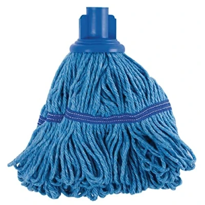 Image of Jantex Bio Fresh Socket Antibacterial Mop Head, Blue, Colour Coded Polycotton, Rot Free Yarn, Highly Absorbent, Machine Washable, Designed for Interchangeable Clipex Handle (DN819) DN823