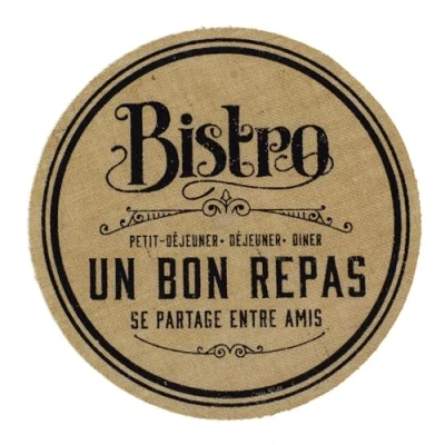 Image of Carousel Home 36cm French Design Jute Placemat Round Kitchen Dining Table Place Mat Natural Rustic Bistro