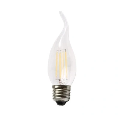 Image of Merriway Led Filament Bulb 4W C35T ES Warm White 2700K, E27, 4 W
