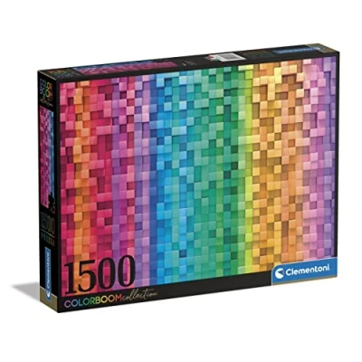 Image of Clementoni 31689 Colorboom Collection Pixel Jigsaw Puzzle 1500 Pieces, Made In Italy, For Adults