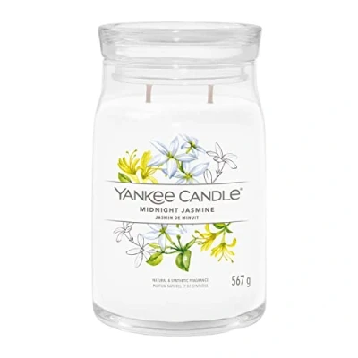 Image of Yankee Candle Signature Scented Midnight Jasmine Large Jar with Double Wicks Soy Wax Blend Long Burning Perfect Gifts for Women (1630688E)