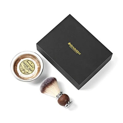 Image of Störtebekker® Premium Shaving Brush Set with Stainless Steel Bowl and Sandalwood Soap Great Gift Idea [Includes Beard Guide E Book]