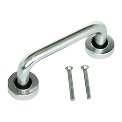 Image of Merriway BH06450 Round Pull Handle &amp; Roses Polished Aluminium 230mm, Silver Tone