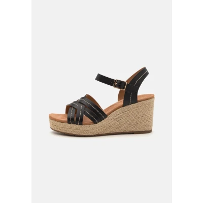 Image of Clarks Sabina Strap Espadrilles, Women&#039;s, Size: 7, Black Leather