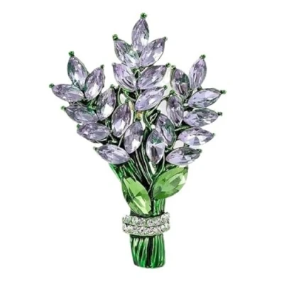 Image of xbiez Fashionable Lapel Pin Jewelry Elegant Lavender Accessory Unique Brooch Collar Ornament