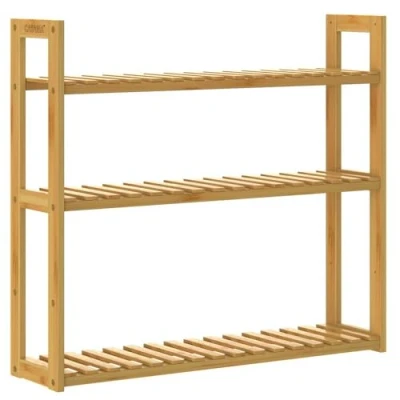 Image of CASARIA Bathroom Shelving Unit with 3 Shelves Adjustable Height 54 x 60 15 cm Bamboo Kitchen Shelf