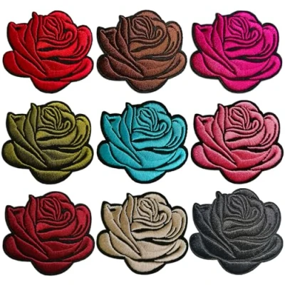 Image of BPA 9 Pcs Flowers Embroidered Patches Iron on Sew for Clothing Jackets etc.