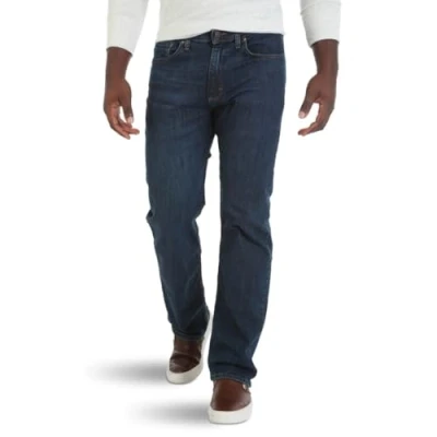 Image of Wrangler Authentics Men&#039;s Big &amp; Tall Comfort Flex Waist Relaxed Fit Jeans, Carbon, 46W 32L UK