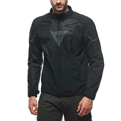 Image of Dainese Ignite Air Tex Jacket, Summer Motorcycle Mesh Fabric, Men&#039;s Soft Protections, Black/Black/Grey Reflex, 46