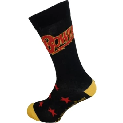 Image of Mazeys Mens Classic Officially Licensed Rock Socks… (Bowie Stars)