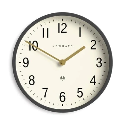 Image of NEWGATE® Master Edwards Wall Clock Kitchen Living Room Office Round Retro Designer Stylish Home Décor Mid Century Modern (Grey)