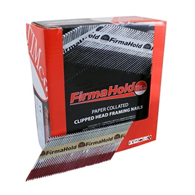 Image of TIMCO FirmaHold Collated Clipped Head Nails Trade Pack Ring Shank Bright Box of 3300 (Packagaing May Differ)