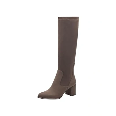 Image of MARCO TOZZI Women&#039;s Long Boot Heel 2 25500 41 Knee High, Beige, 7.5 UK