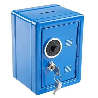 Image of IDENA Money Safe 120 x 105 160 mm Blue