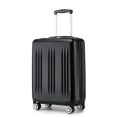Image of Kono 55x39x20cm Cabin Suitcase Hard Shell Lightweight ABS &amp; PC 20 Inch Carry on Hand Luggage 37L(Black)