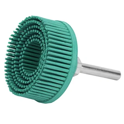 Image of 2Inch Bristle Disc Emery Rubber Abrasive Brush Polishing Grinding Wheel for Burr Rust Removal(Green 50#)