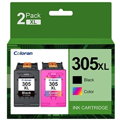Image of Coloran 305XL Ink Cartridges Compatible for HP 305 XL Envy 6000 6020 6032 Pro 6430 6420 DeskJet 2700 2710 2720 Plus 4100 4130 4120 (2 Pack, Black and Tri Colour)