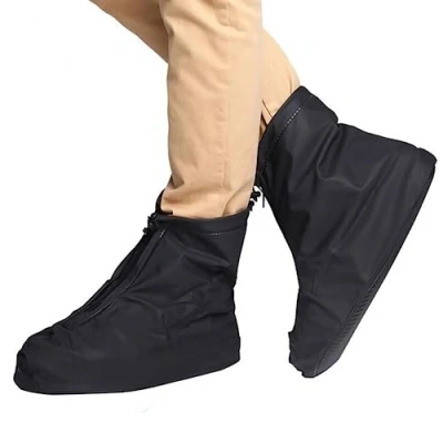 Image of Sepikvin Shoe Covers, Waterproof Lightweight Non Slip Overshoes Can Keep Your Shoes Dry for Cycling Bowling Walking in Rain and Snow (M, Black Short Boot)