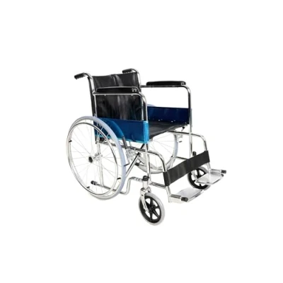 Image of Angel Mobility Steel Self Propel Folding Wheelchair Travel Chair 24 inch Rear Wheels