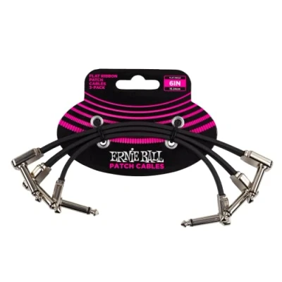 Image of Ernie Ball 6 inch Flat Ribbon Patch Cable 3 Pack
