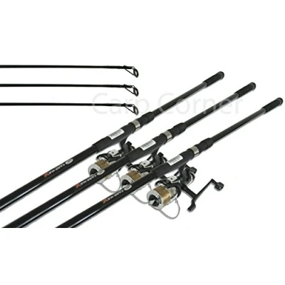 Image of NGT Carp Fishing Setup 3x 12ft 3 Piece Rods 2.75lb &amp; Baitrunner Reels Pre loaded With Line