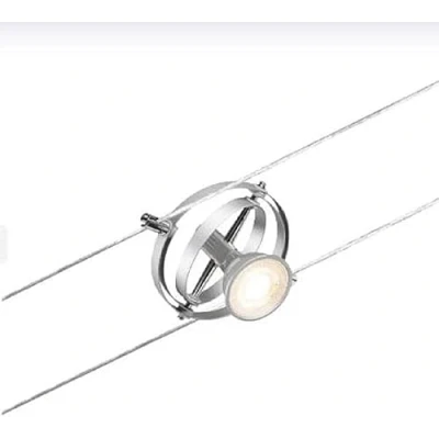Image of Paulmann 94437 CorDuo Cable System Spot Lighting Cardan DC, Max 10 Watt Extendable Lamp Matt Chrome Plastic GU5.3 Wire Without Bulbs
