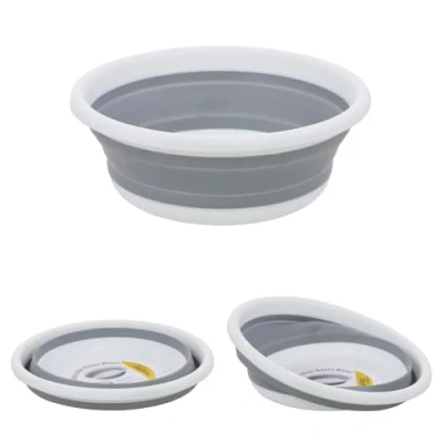 Image of Marko Outdoor Collapsible Round Wash Basin Bowl Pop Up Portable Camping Washing Home Kitchen Space Saving Tub (9L)