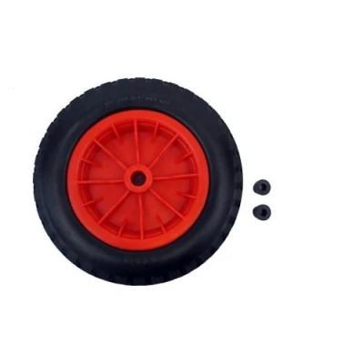 Image of KetoPlastics ® PU 14&quot; Puncture Proof RED Wheelbarrow Wheel Tyre 3.50 8 Light Weight FOAM