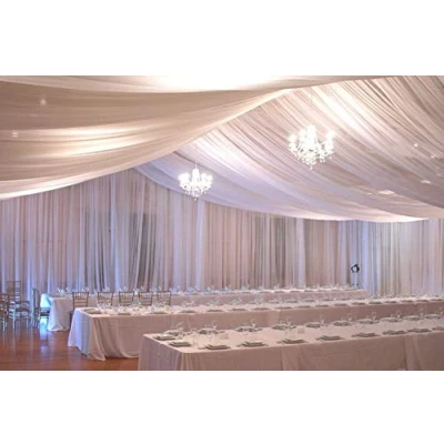 Image of Megachest Wedding Voile Fabric 58 Inches Wide DIY Material (Snow White, 20 Meters Long)