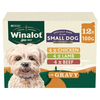 Image of Winalot Small Dog Wet Food Pouches Mixed in Gravy 12x100g, Pack of 4