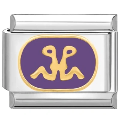 Image of Quiges 9mm Italian Style Charm Link Module Stainless Steel Horoscope Gemini for Bracelets