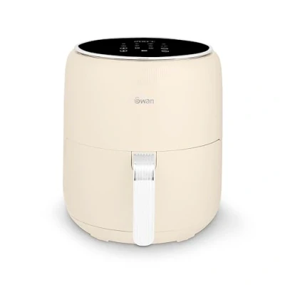 Image of Swan SD10513C Retro Digital Air Fryer with Cyclone Technology, 8 Pre Set Cooking Options, Adjustable Temperature, 4.5L 1500W, Cream