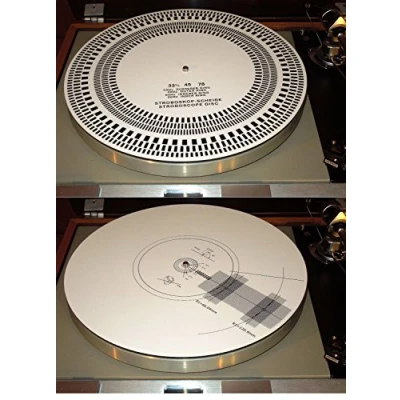 Image of Acrylic Turntable Mat Cartridge Alignment Protractor Strobe Disc Stroboscope