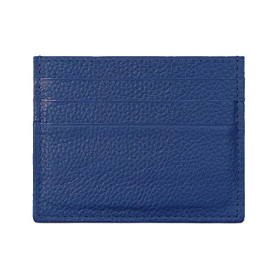 Image of Hibate Genuine Leather Unisex Slim Credit Card Case Holder Sleeve Wallet Blue