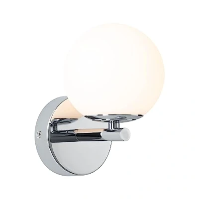 Image of Paulmann 71067 LED Wall luminaire Selection Bathroom Gove IP44 3000K 400lm 230V 5W Chrome, Satin