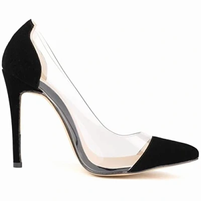 Image of QIANKUN Stiletto Ladies High Heels Sexy Pointed Toe Velvet Party Black,6