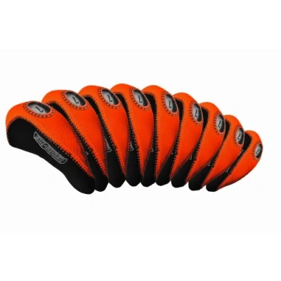 Image of Longridge EZE Golf Iron Covers (Pack of 10) Orange/Black